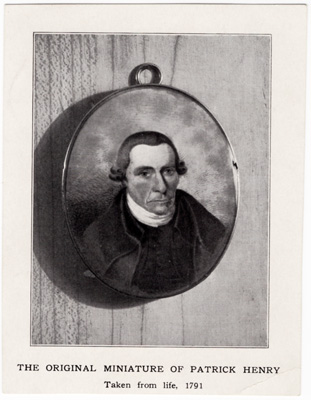 The original miniature of Patrick Henry